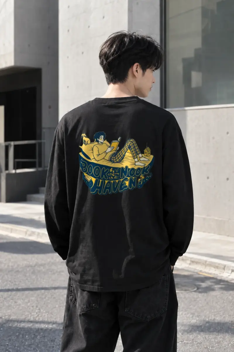 "Book Nook Haven" Unisex Longsleeve T-shirt | Gildan 2400