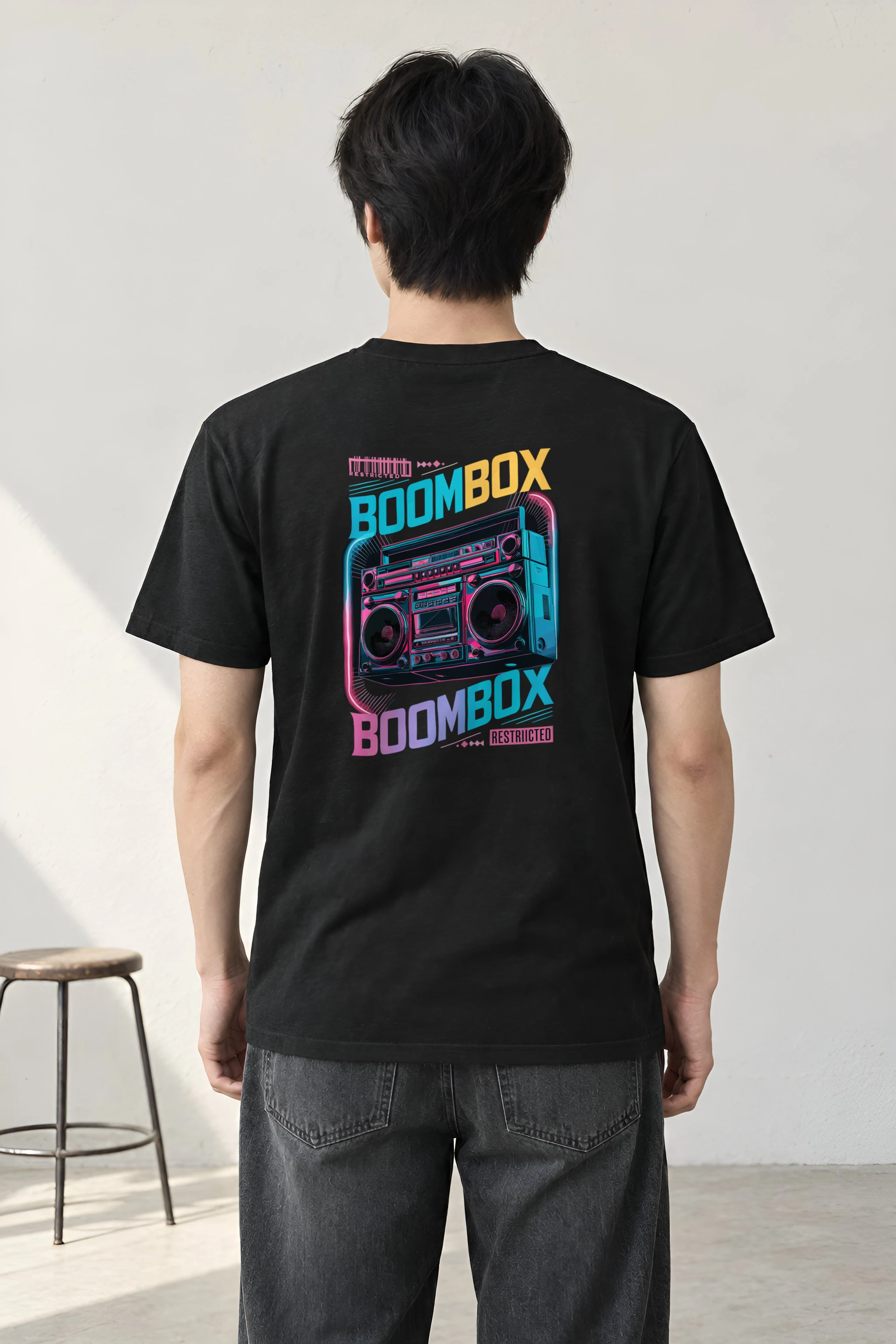 "Boombox Restricted" Heavyweight Unisex Crewneck T-shirt