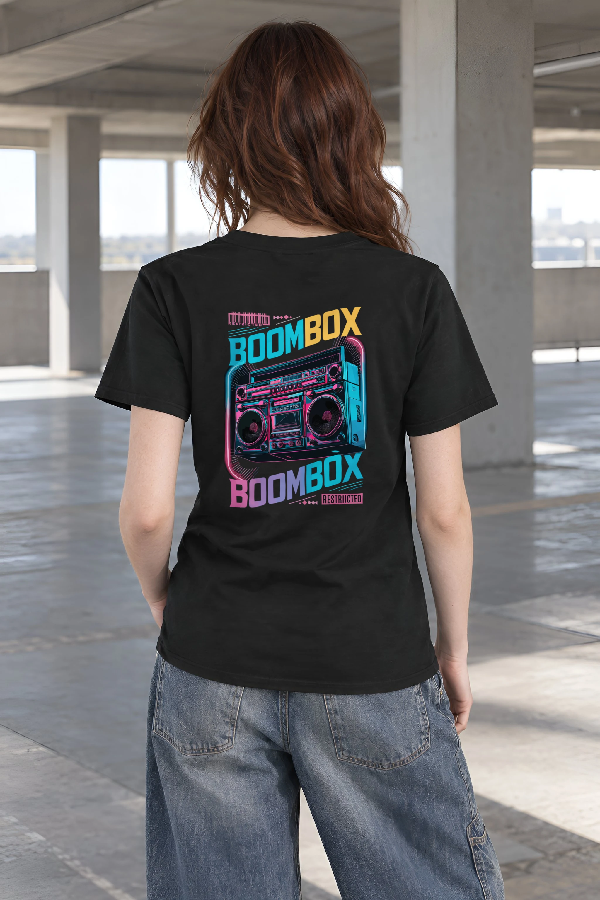 "Boombox Restricted" Heavyweight Unisex Crewneck T-shirt