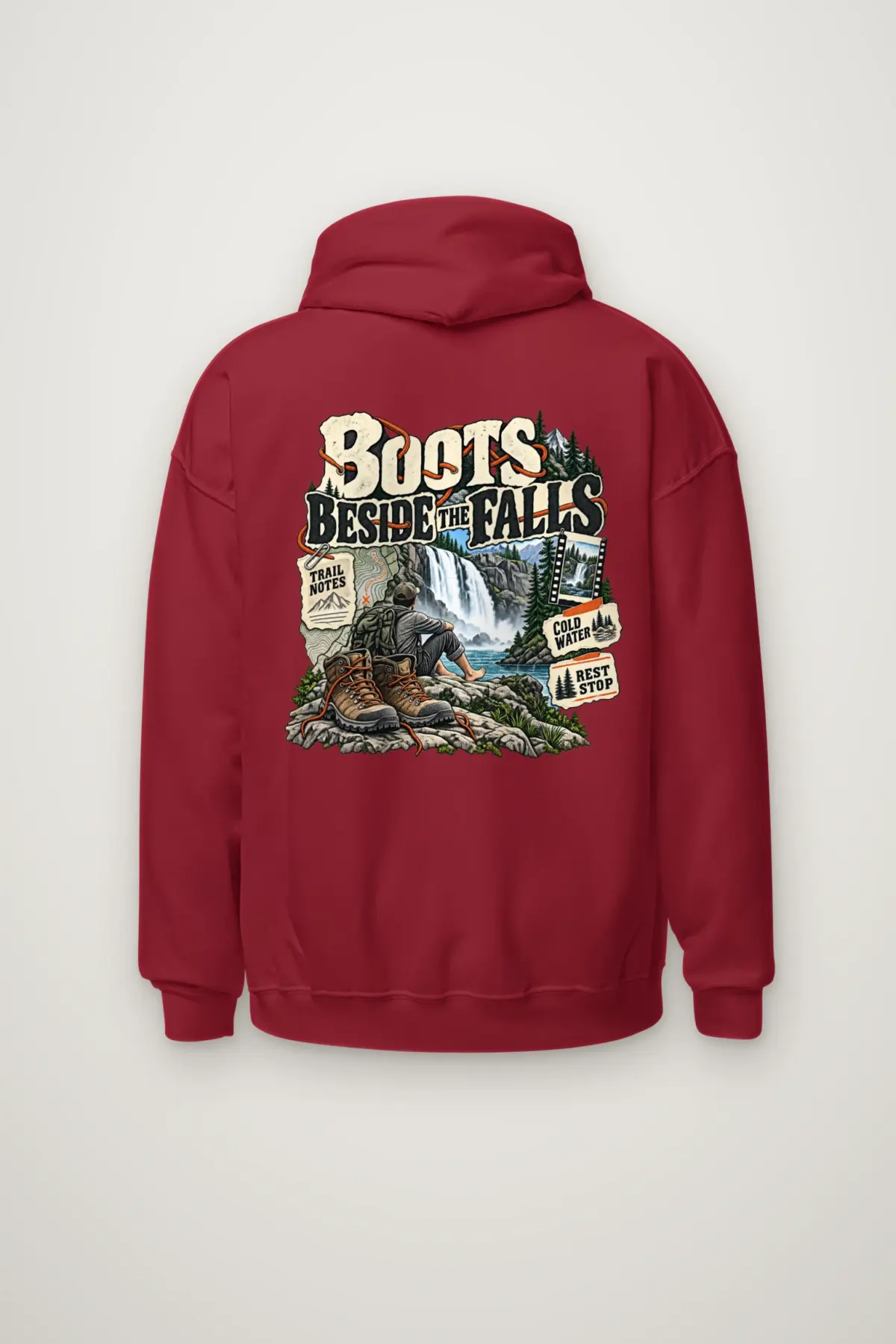 "Boots Beside the Falls" Heavy Blend Unisex Pullover Hoodie