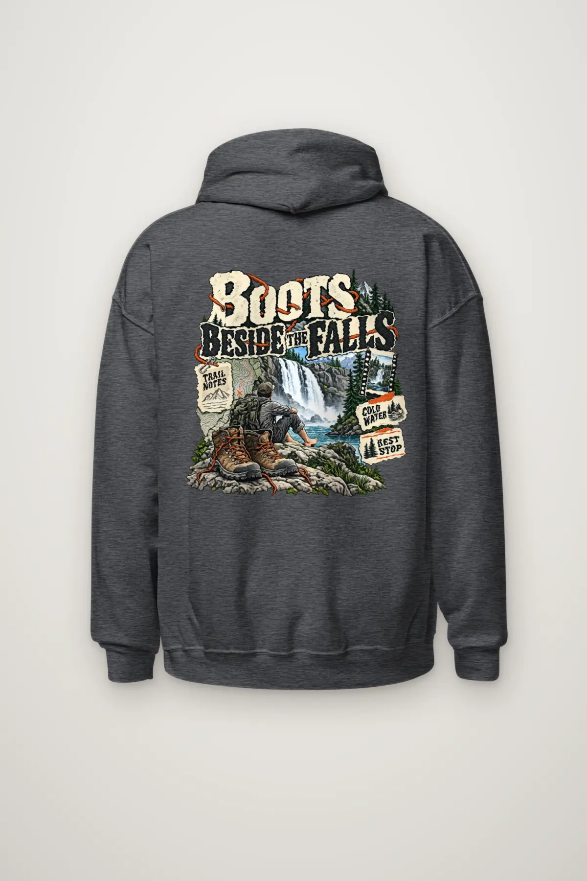 "Boots Beside the Falls" Heavy Blend Unisex Pullover Hoodie
