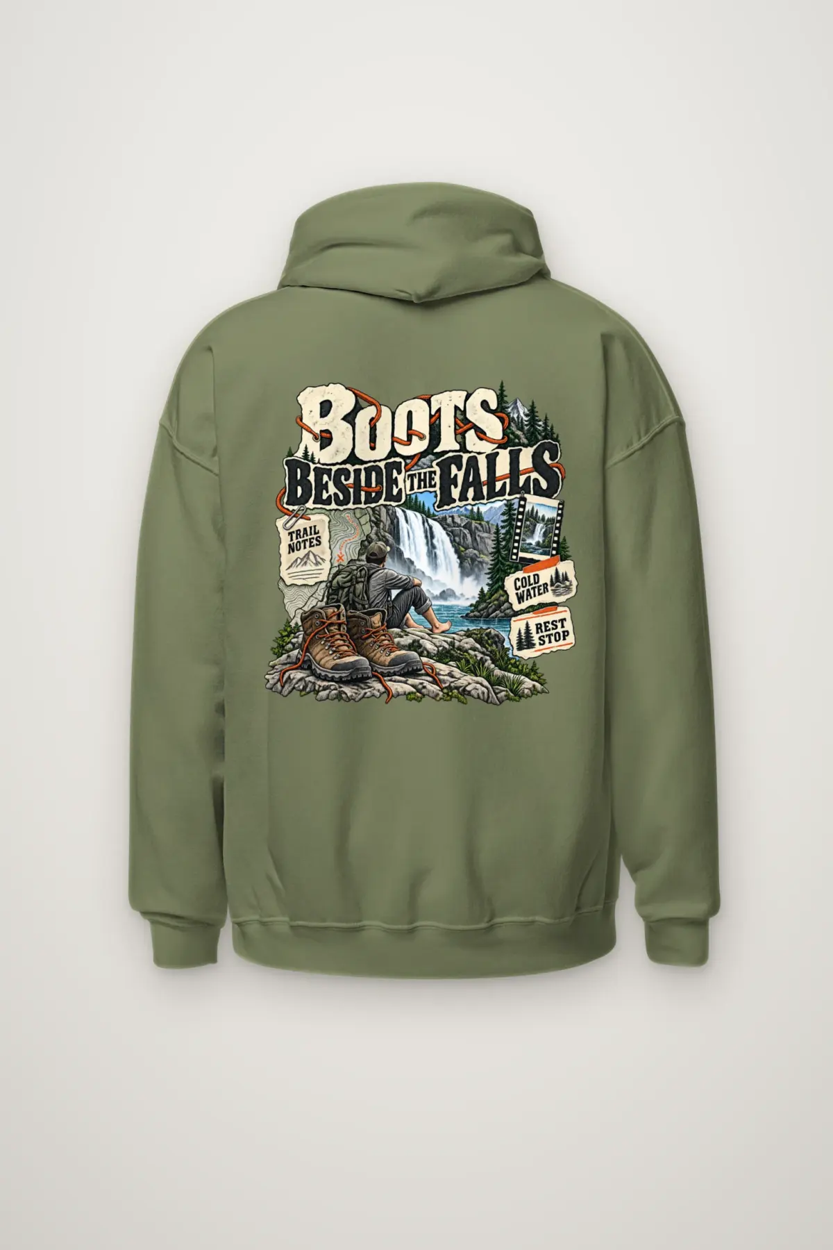 "Boots Beside the Falls" Heavy Blend Unisex Pullover Hoodie