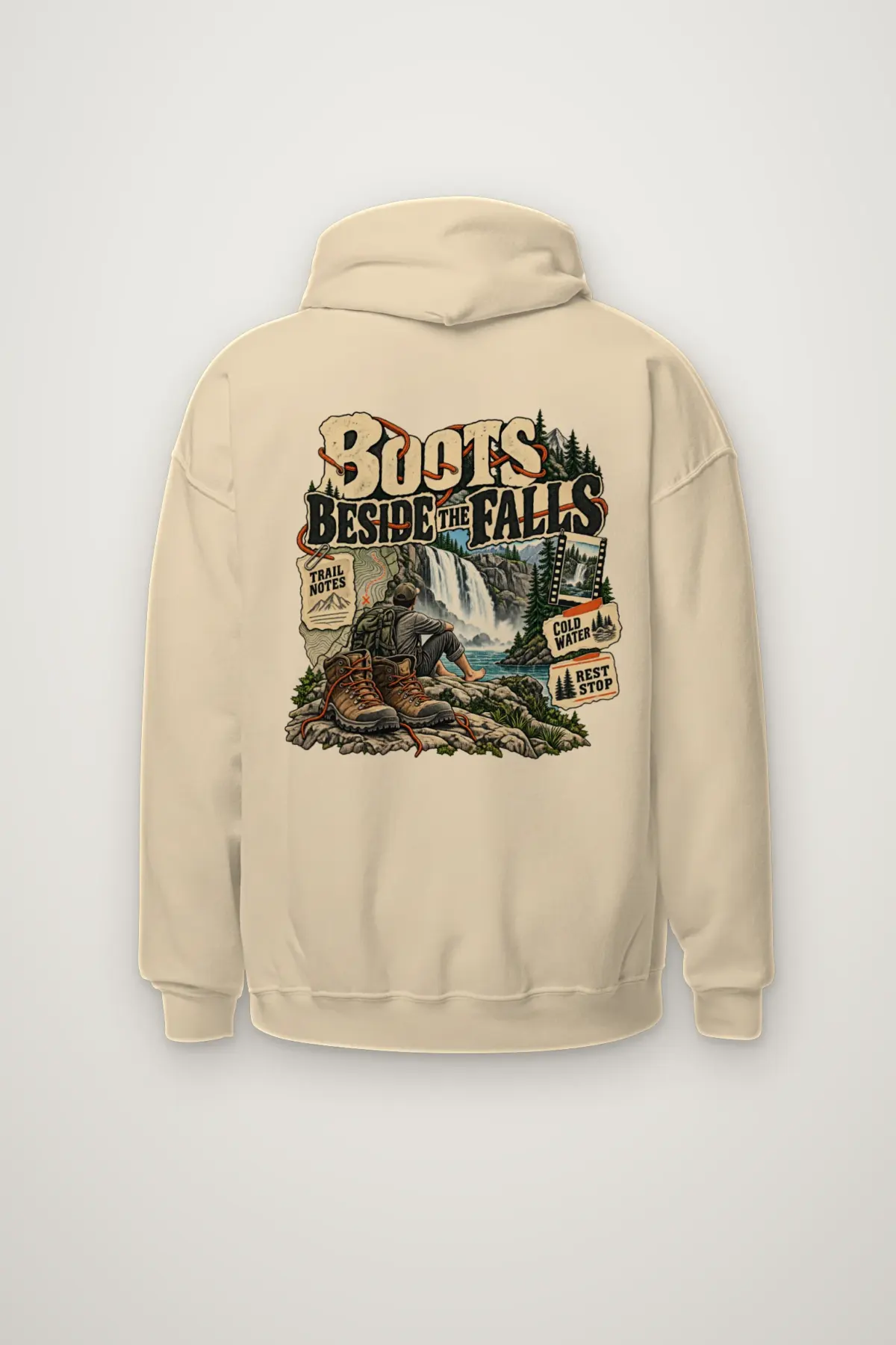 "Boots Beside the Falls" Heavy Blend Unisex Pullover Hoodie
