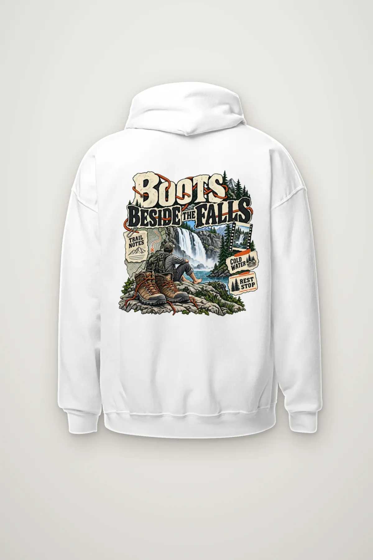"Boots Beside the Falls" Heavy Blend Unisex Pullover Hoodie