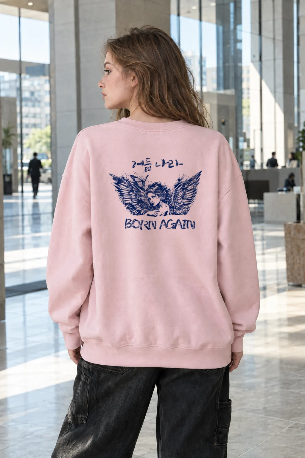 "Born Again Wings" Heavy Blend Unisex Crewneck Sweatshirt | Gildan 18000