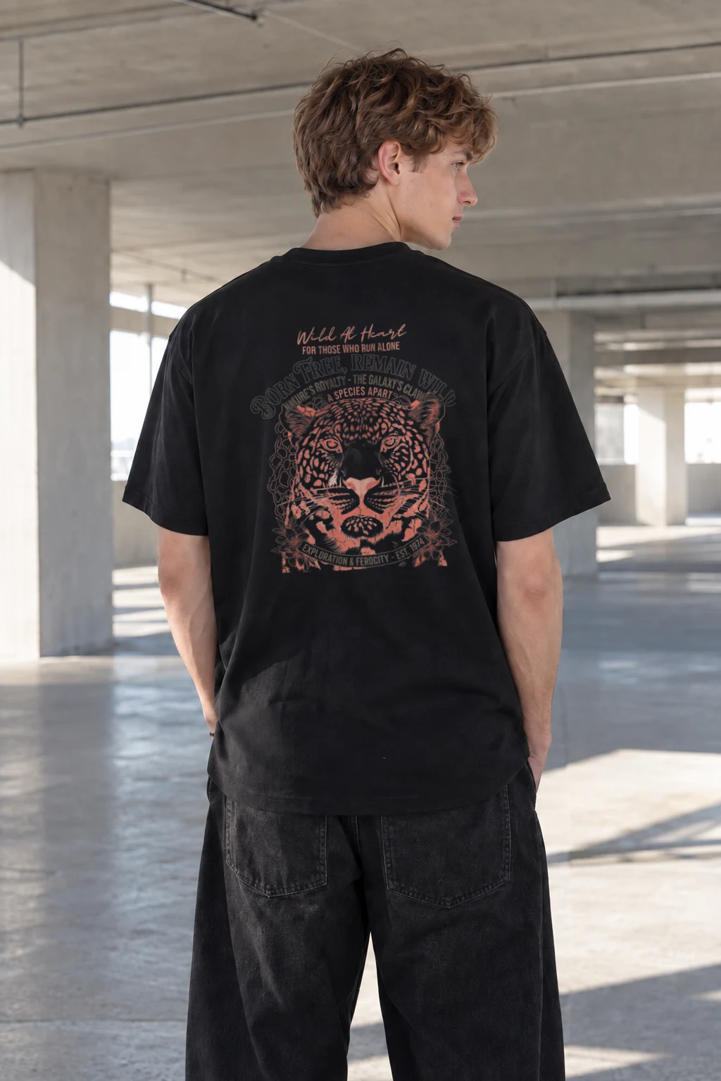 "Born Free Remain Wild" Heavyweight Unisex Crewneck T-shirt | Gildan 5000