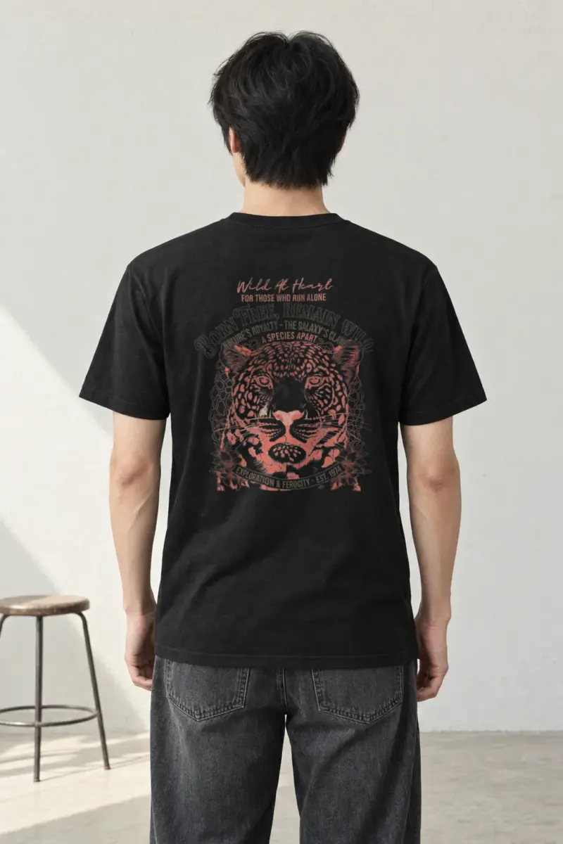 "Born Free Remain Wild" Heavyweight Unisex Crewneck T-shirt | Gildan 5000