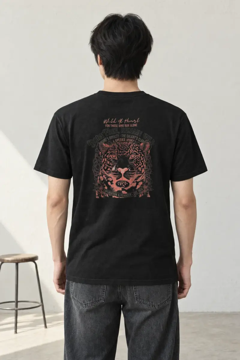 "Born Free Remain Wild" Heavyweight Unisex Crewneck T-shirt