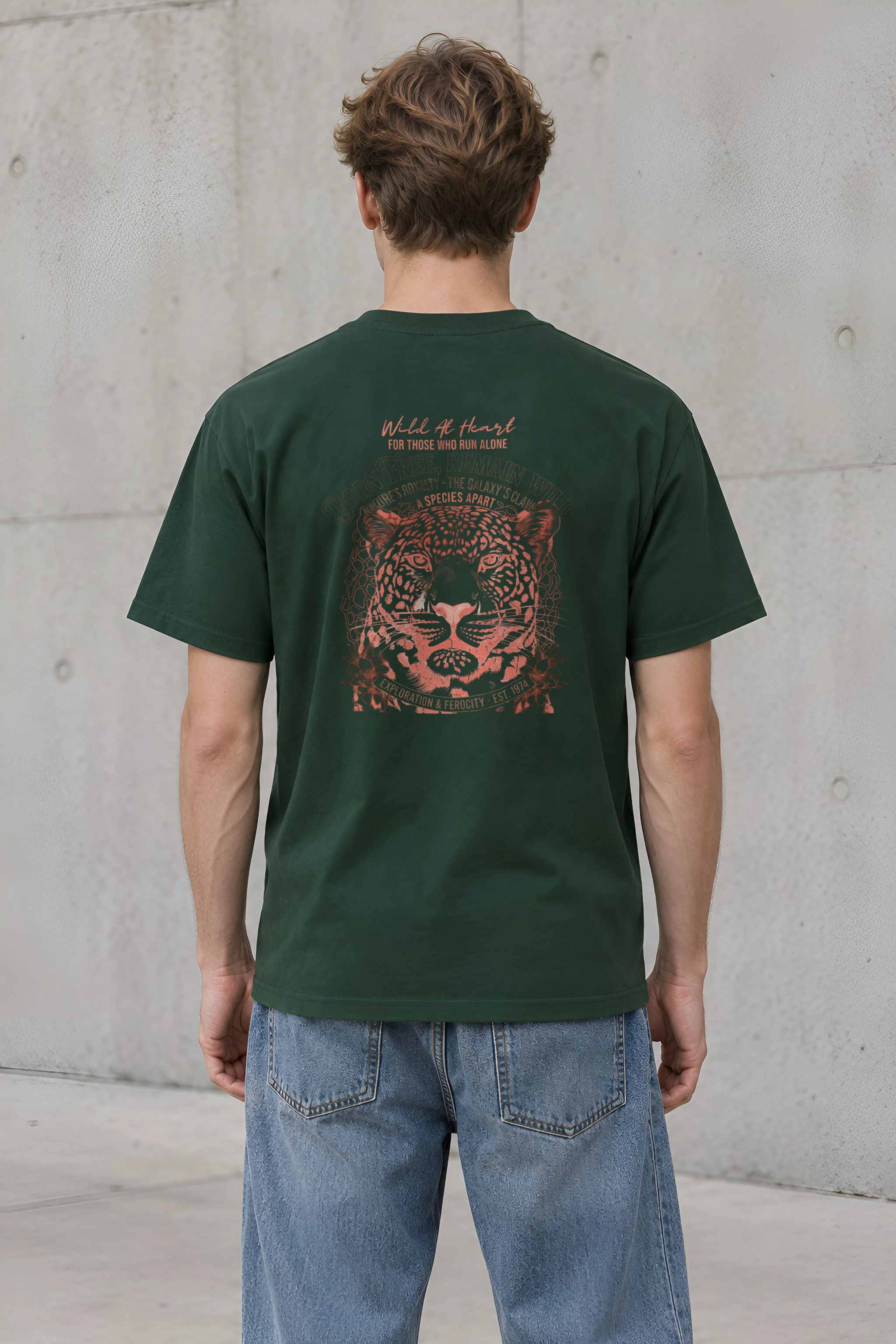 "Born Free Remain Wild" Heavyweight Unisex Crewneck T-shirt