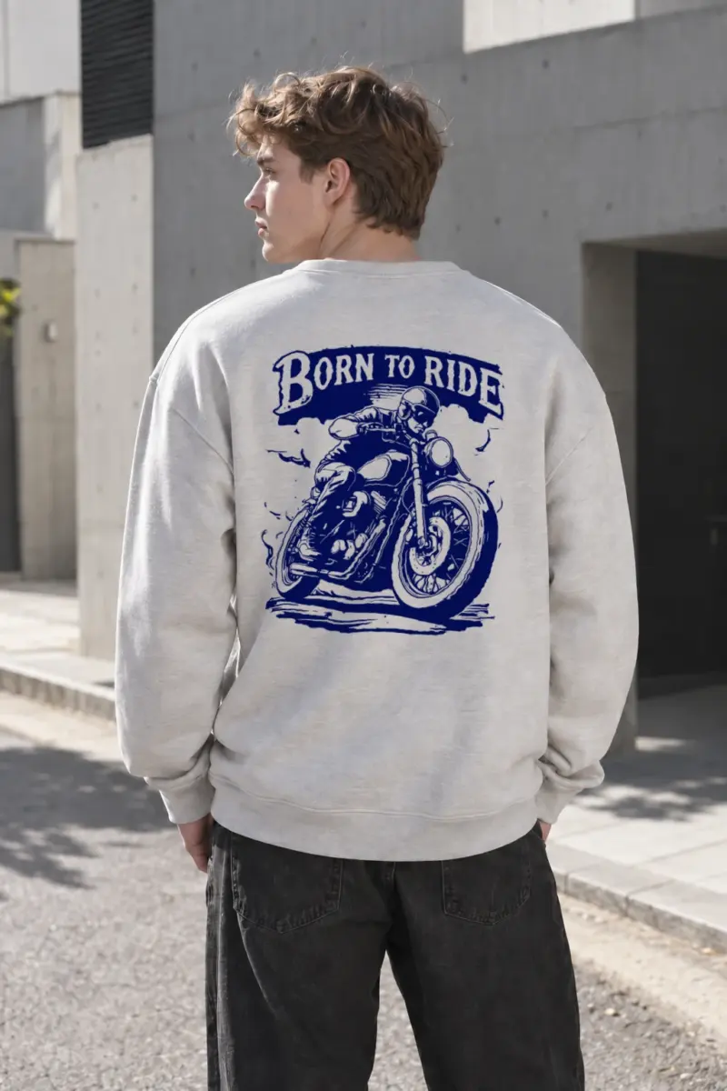 “Born To Ride” Heavy Blend Unisex Crewneck Sweatshirt | Gildan 18000