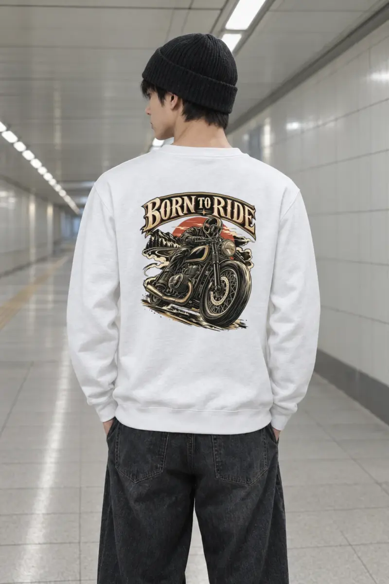 "Born To Ride" Heavy Blend Unisex Crewneck Sweatshirt