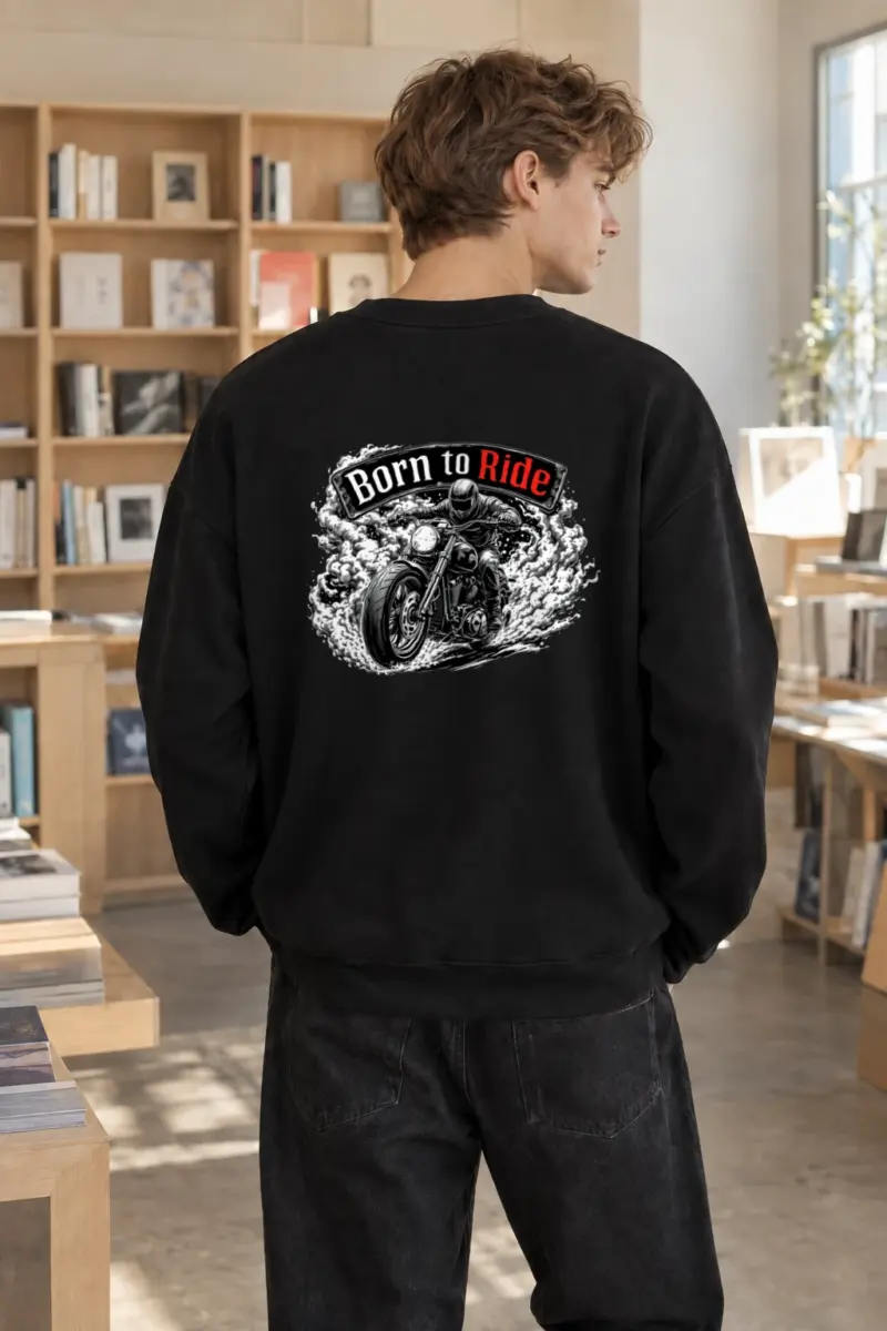 "Born To Ride" Heavy Blend Unisex Crewneck Sweatshirt | Gildan 18000
