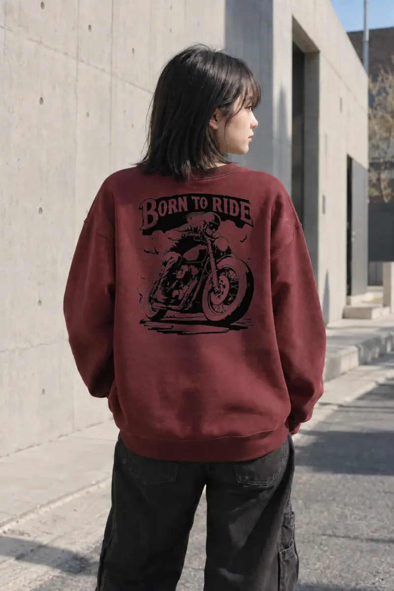 "Born To Ride" Heavy Blend Unisex Crewneck Sweatshirt | Gildan 18000