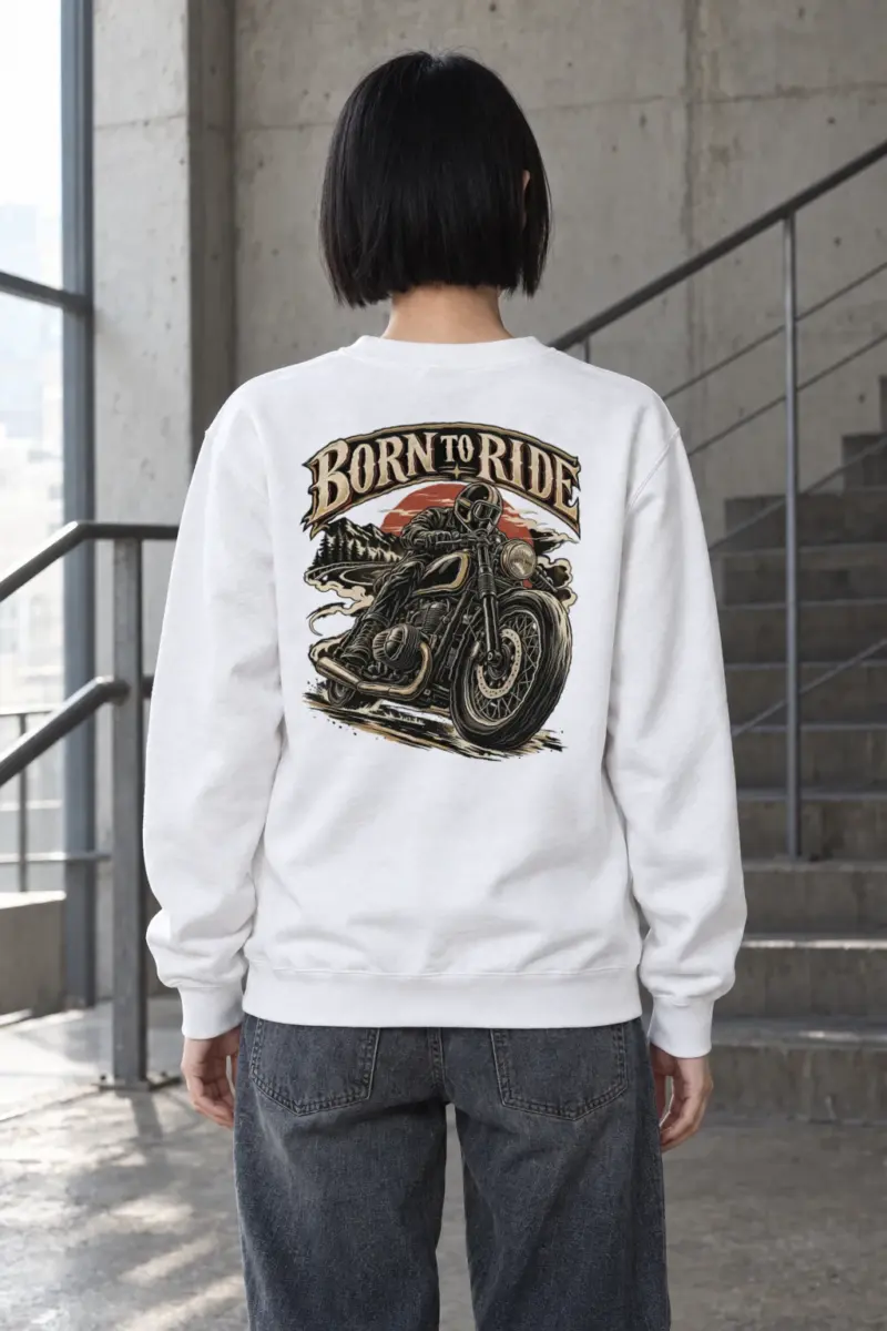 "Born To Ride" Heavy Blend Unisex Crewneck Sweatshirt