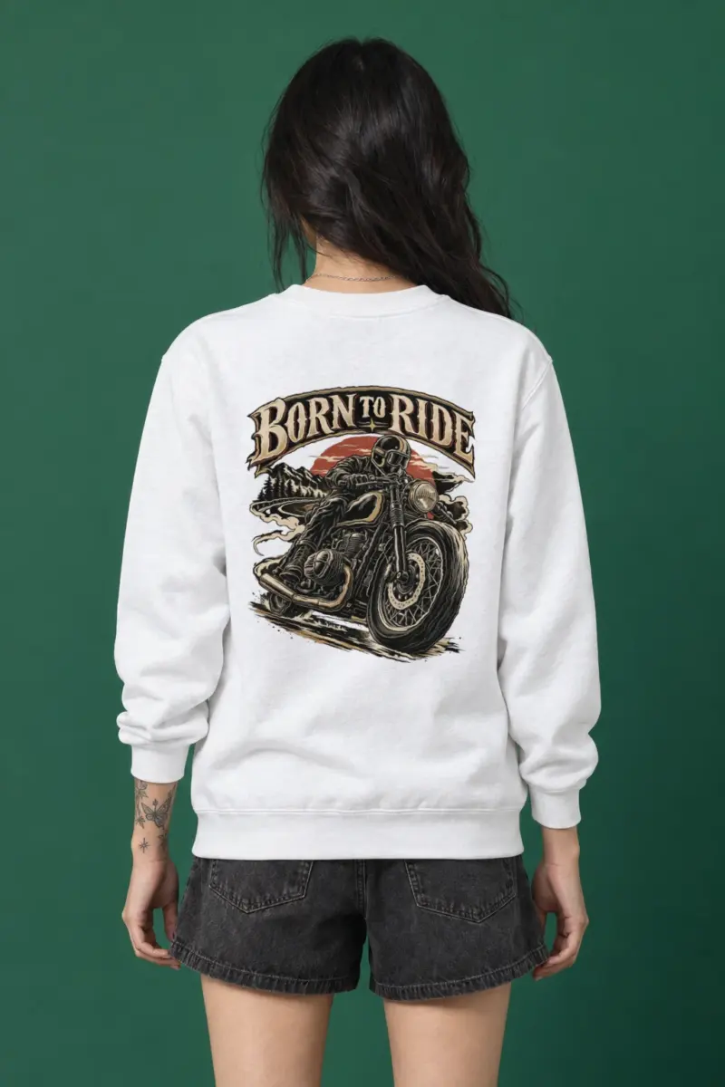 "Born To Ride" Heavy Blend Unisex Crewneck Sweatshirt