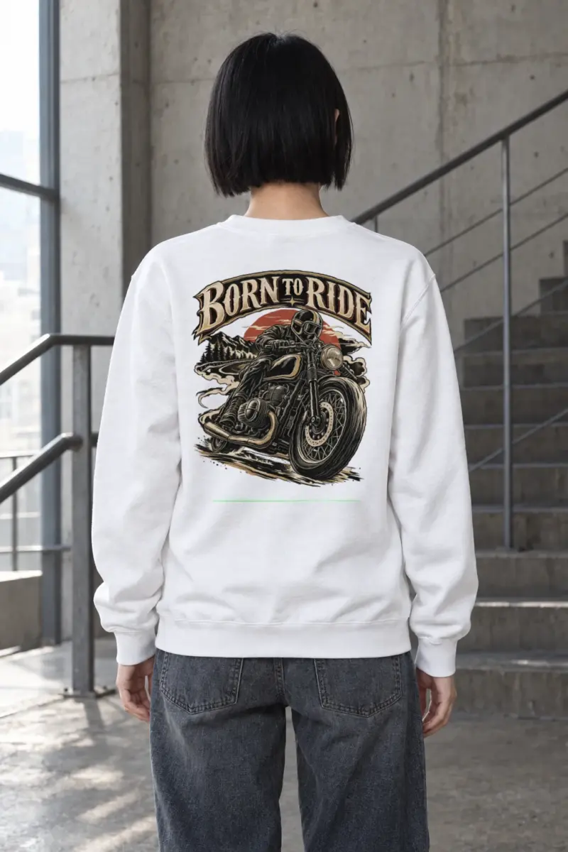 "Born To Ride" Heavy Blend Unisex Crewneck Sweatshirt | Gildan 18000