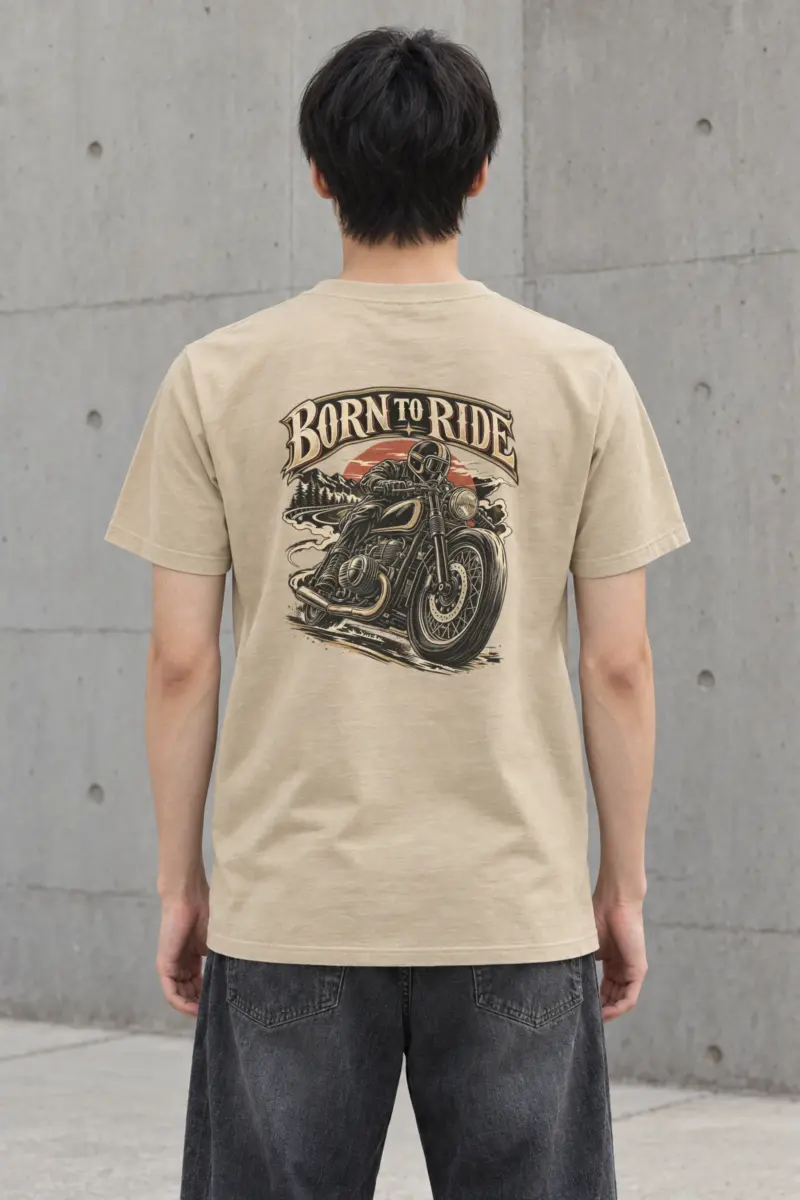 "Born To Ride" Heavyweight Unisex Crewneck T-shirt