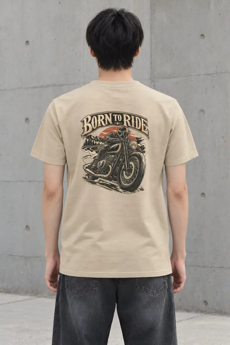 "Born To Ride" Heavyweight Unisex Crewneck T-shirt