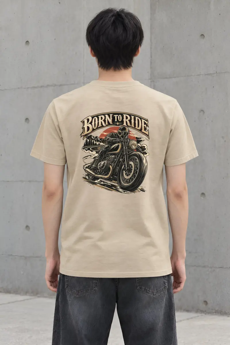 "Born To Ride" Heavyweight Unisex Crewneck T-shirt