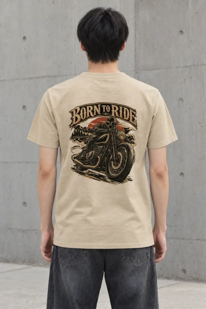 "Born To Ride" Heavyweight Unisex Crewneck T-shirt