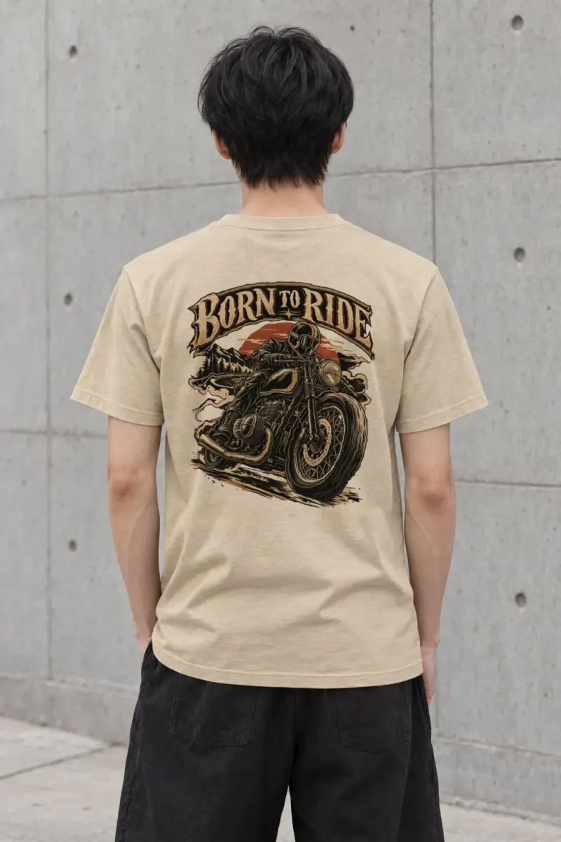 "Born To Ride" Heavyweight Unisex Crewneck T-shirt