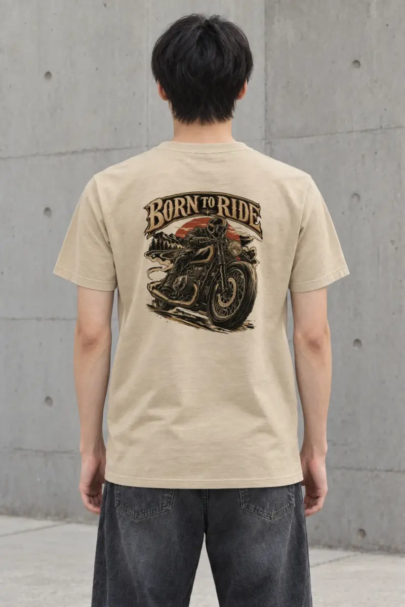 "Born To Ride" Heavyweight Unisex Crewneck T-shirt