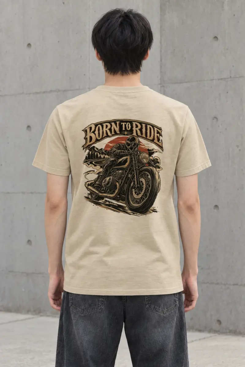 "Born To Ride" Heavyweight Unisex Crewneck T-shirt
