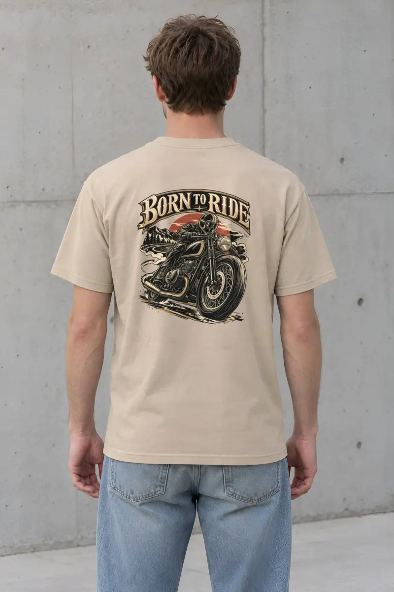 "Born To Ride" Heavyweight Unisex Crewneck T-shirt