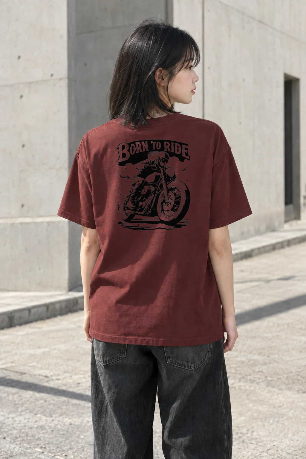 "Born To Ride" Heavyweight Unisex Crewneck T-shirt | Gildan 5000