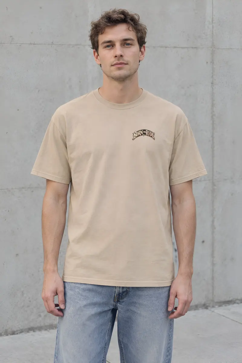"Born To Ride" Heavyweight Unisex Crewneck T-shirt