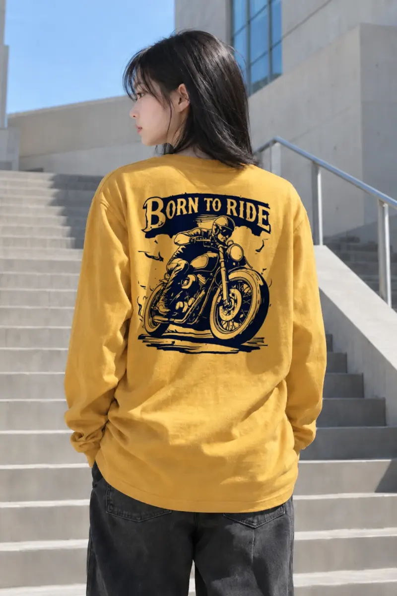 "Born To Ride" Unisex Longsleeve T-shirt | Gildan 2400