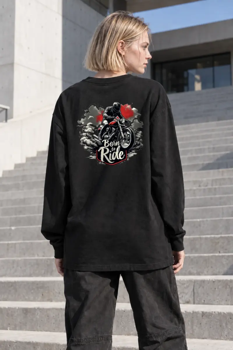 “Born To Ride” Unisex Longsleeve T-shirt | Gildan 2400