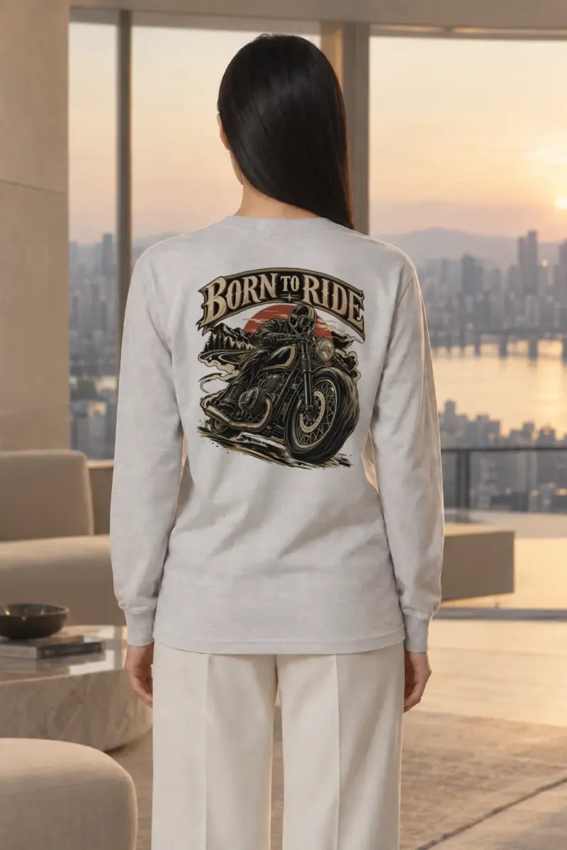 "Born To Ride" Unisex Longsleeve T-shirt | Gildan 2400
