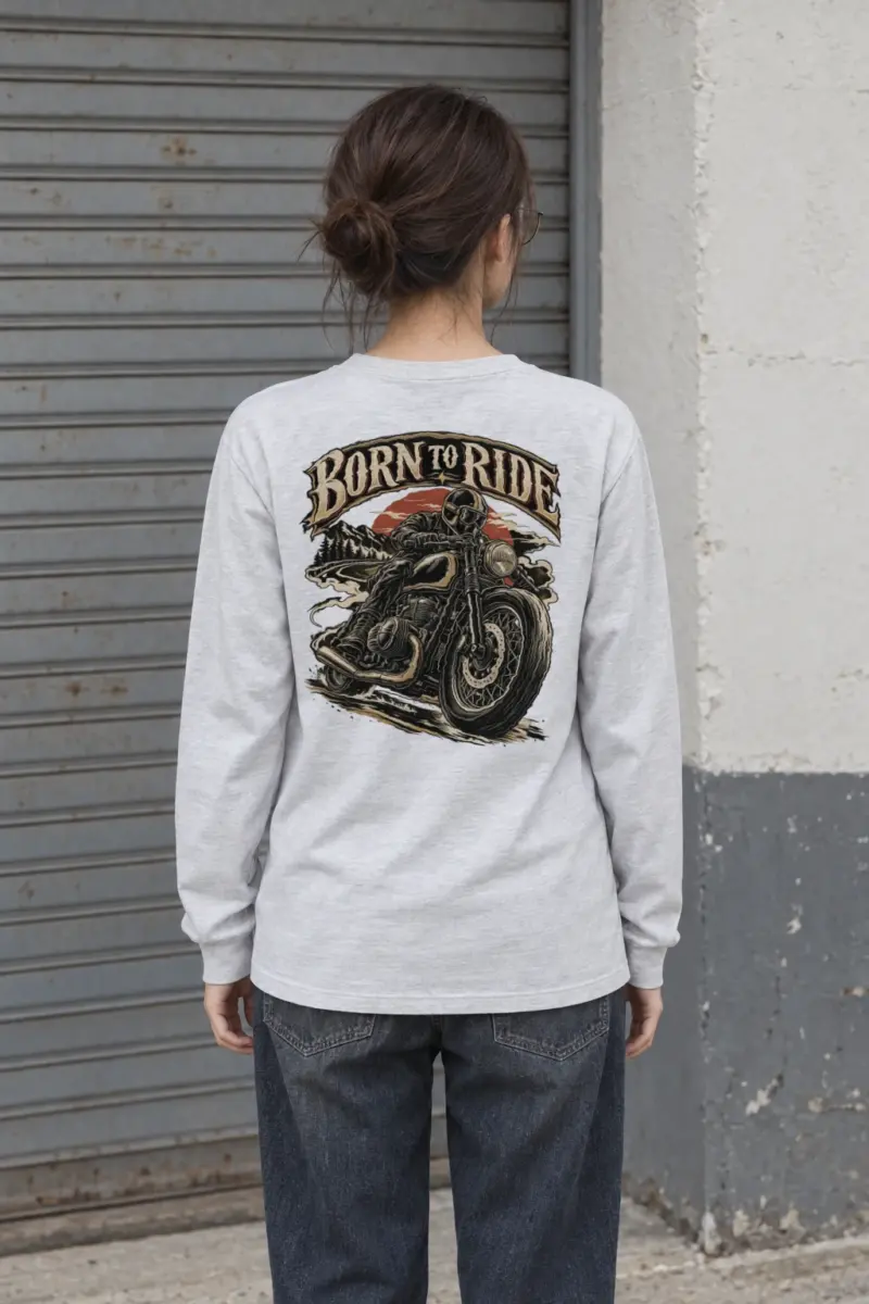 "Born To Ride" Unisex Longsleeve T-shirt | Gildan 2400