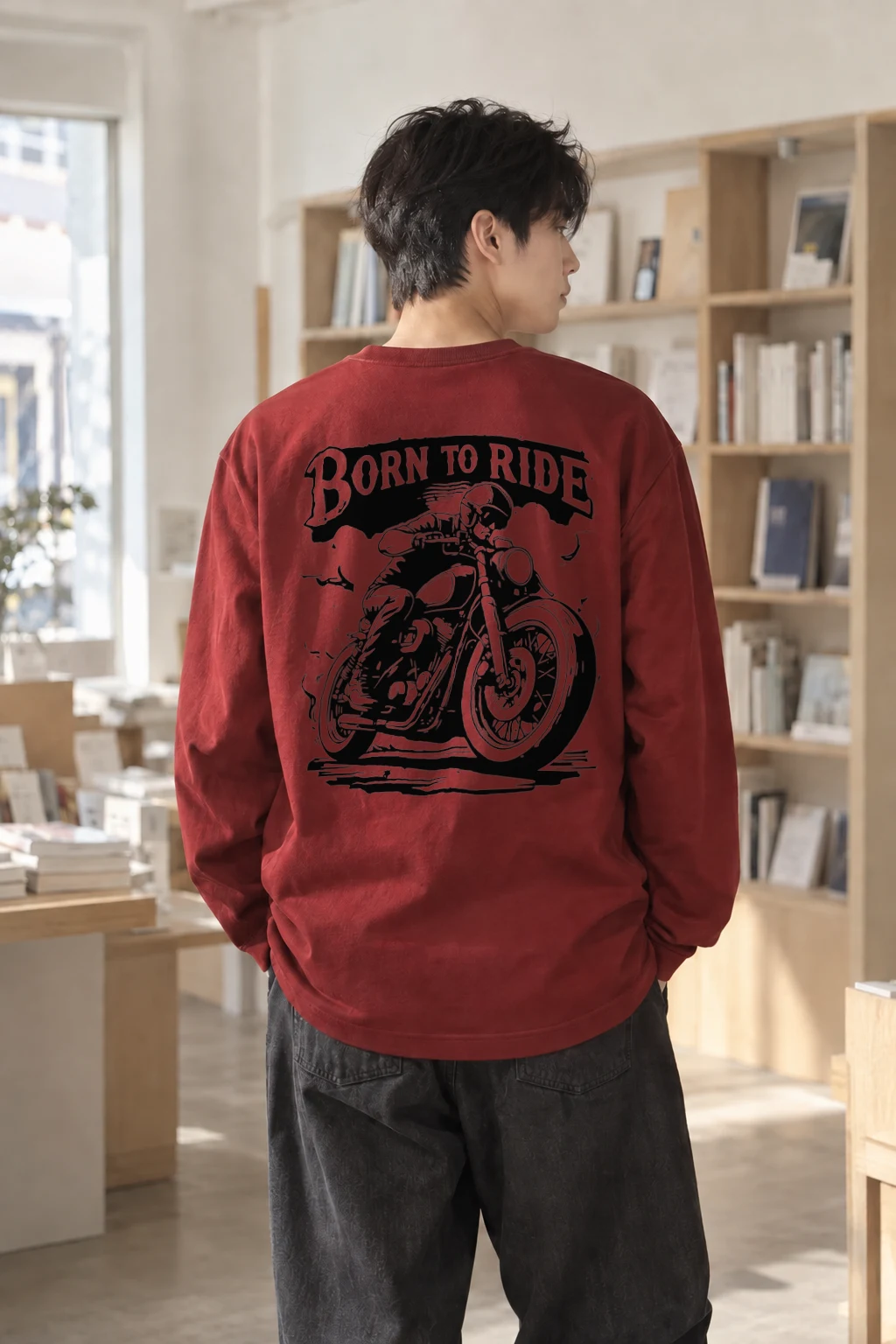 "Born To Ride" Unisex Longsleeve T-shirt | Gildan 2400