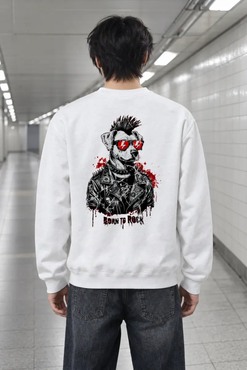 "Born To Rock" Heavy Blend Unisex Crewneck Sweatshirt | Gildan 18000