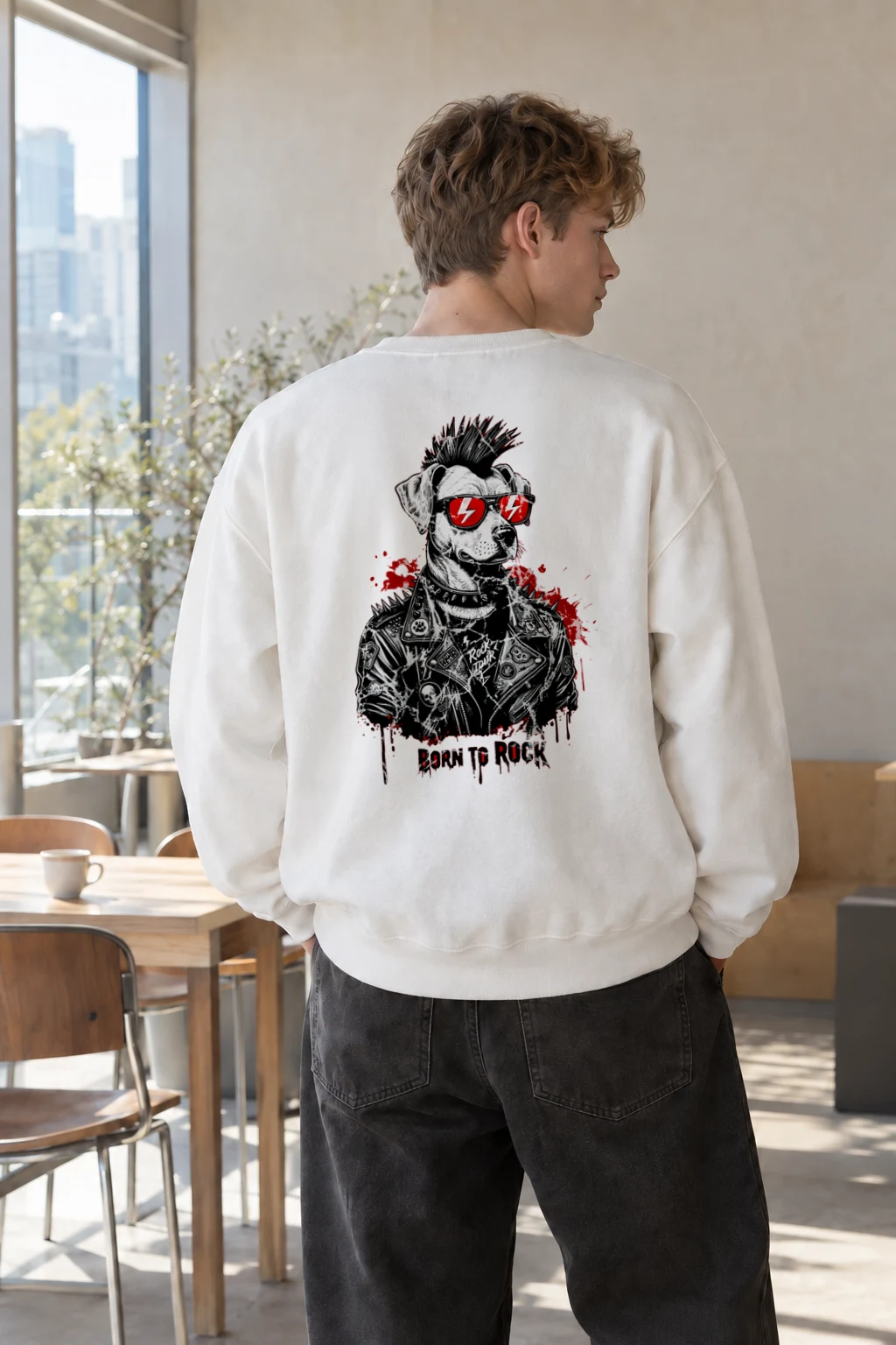 "Born To Rock" Heavy Blend Unisex Crewneck Sweatshirt | Gildan 18000