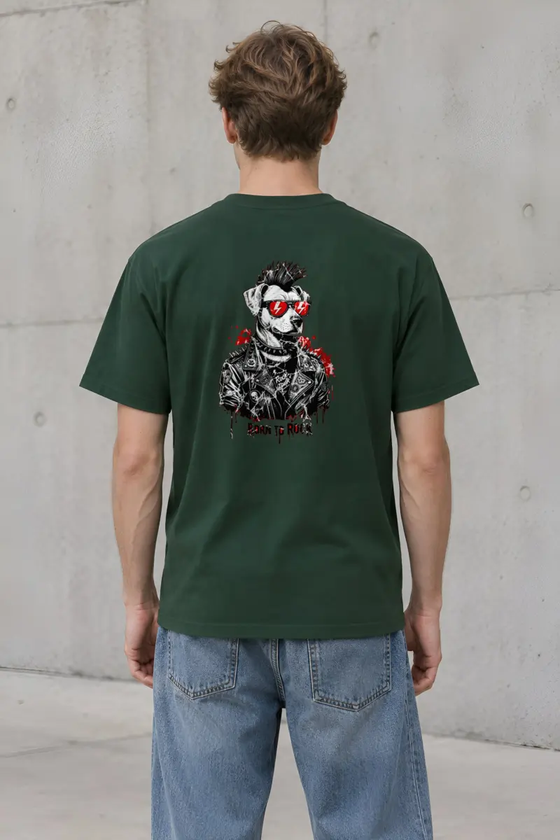 "Born To Rock" Heavyweight Unisex Crewneck T-shirt