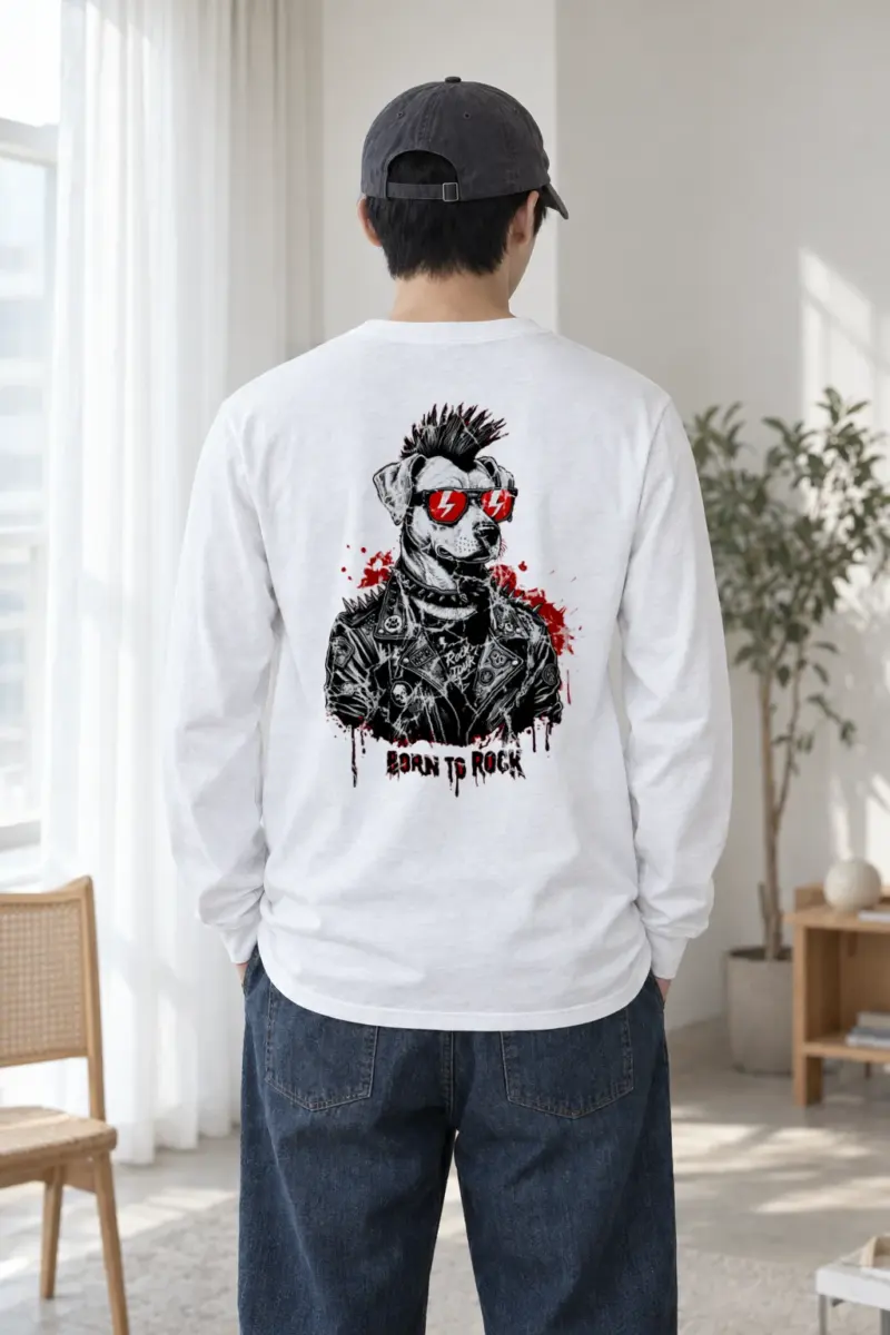 "Born To Rock" Unisex Longsleeve T-shirt | Gildan 2400