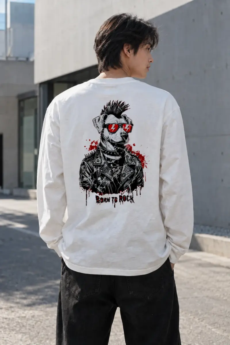 "Born To Rock" Unisex Longsleeve T-shirt | Gildan 2400