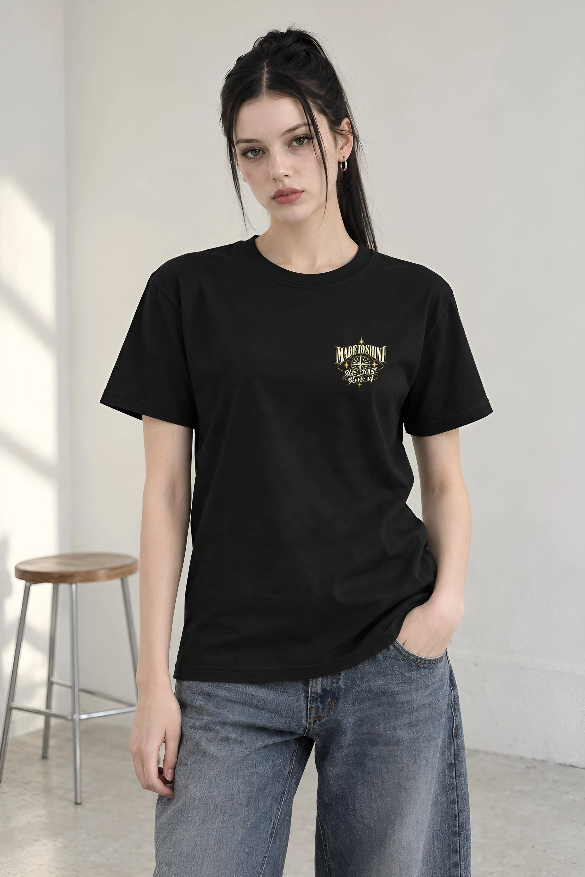 "Born To Shine" Heavyweight Unisex Crewneck T-shirt