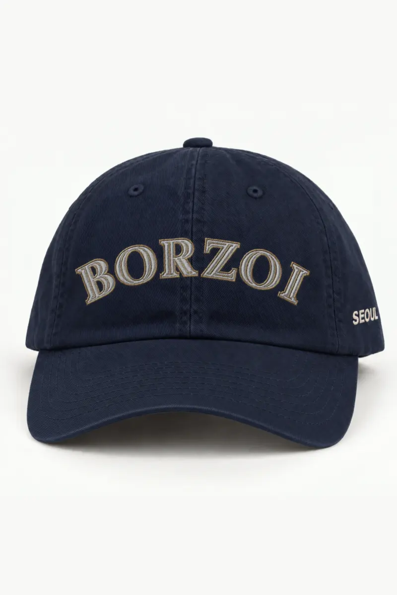 "Borzoi Arch" Classic Dad Hat · Embroidered — navy/cap-front