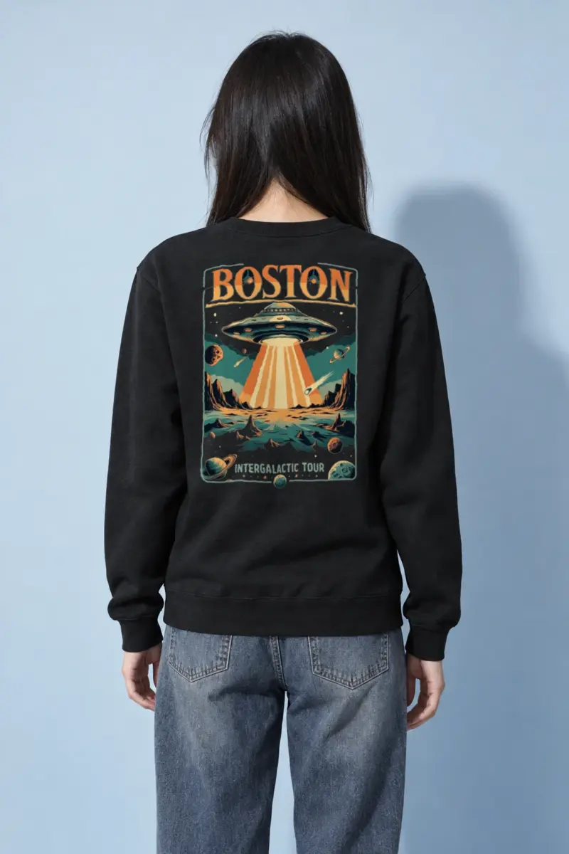 "Boston Intergalactic Tour" Heavy Blend Unisex Crewneck Sweatshirt | Gildan 18000