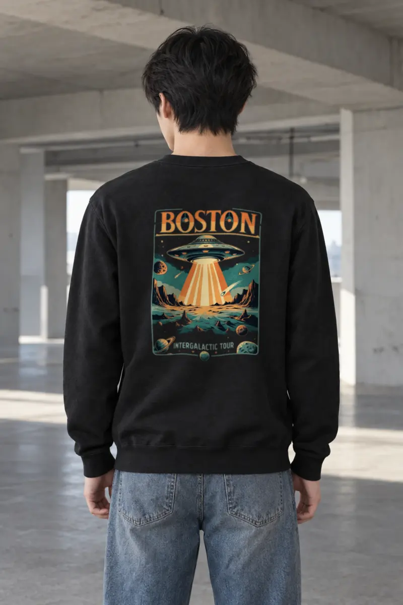 "Boston Intergalactic Tour" Heavy Blend Unisex Crewneck Sweatshirt
