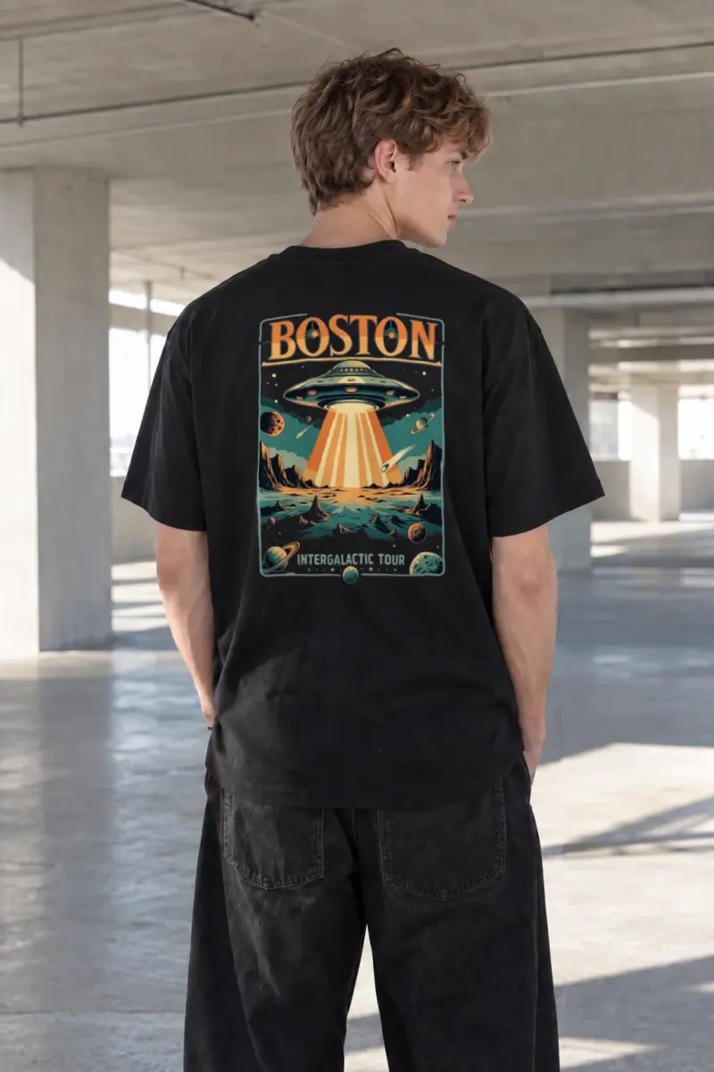 "Boston Intergalactic Tour" Heavyweight Unisex Crewneck T-shirt | Gildan 5000