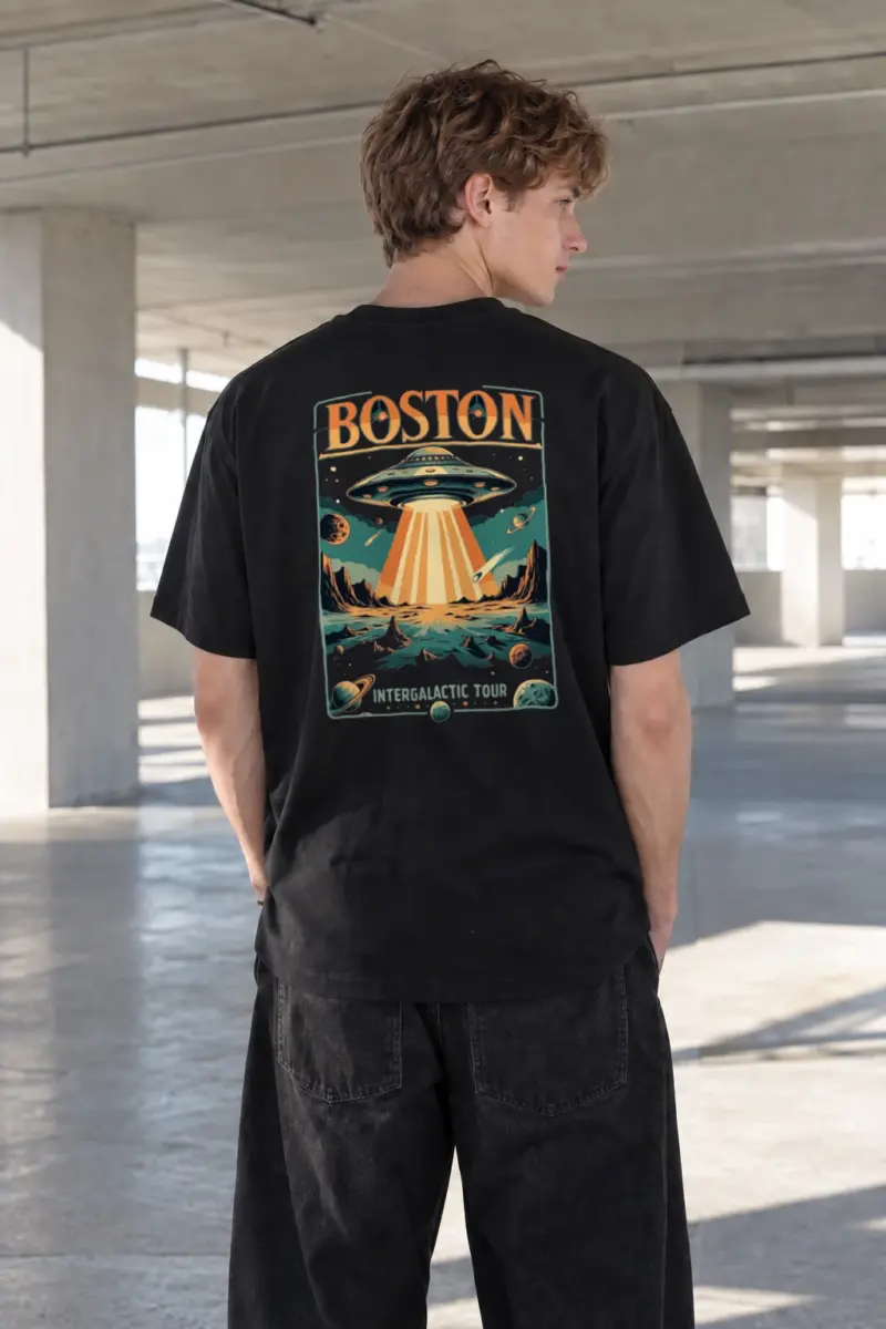 "Boston Intergalactic Tour" Heavyweight Unisex Crewneck T-shirt | Gildan 5000