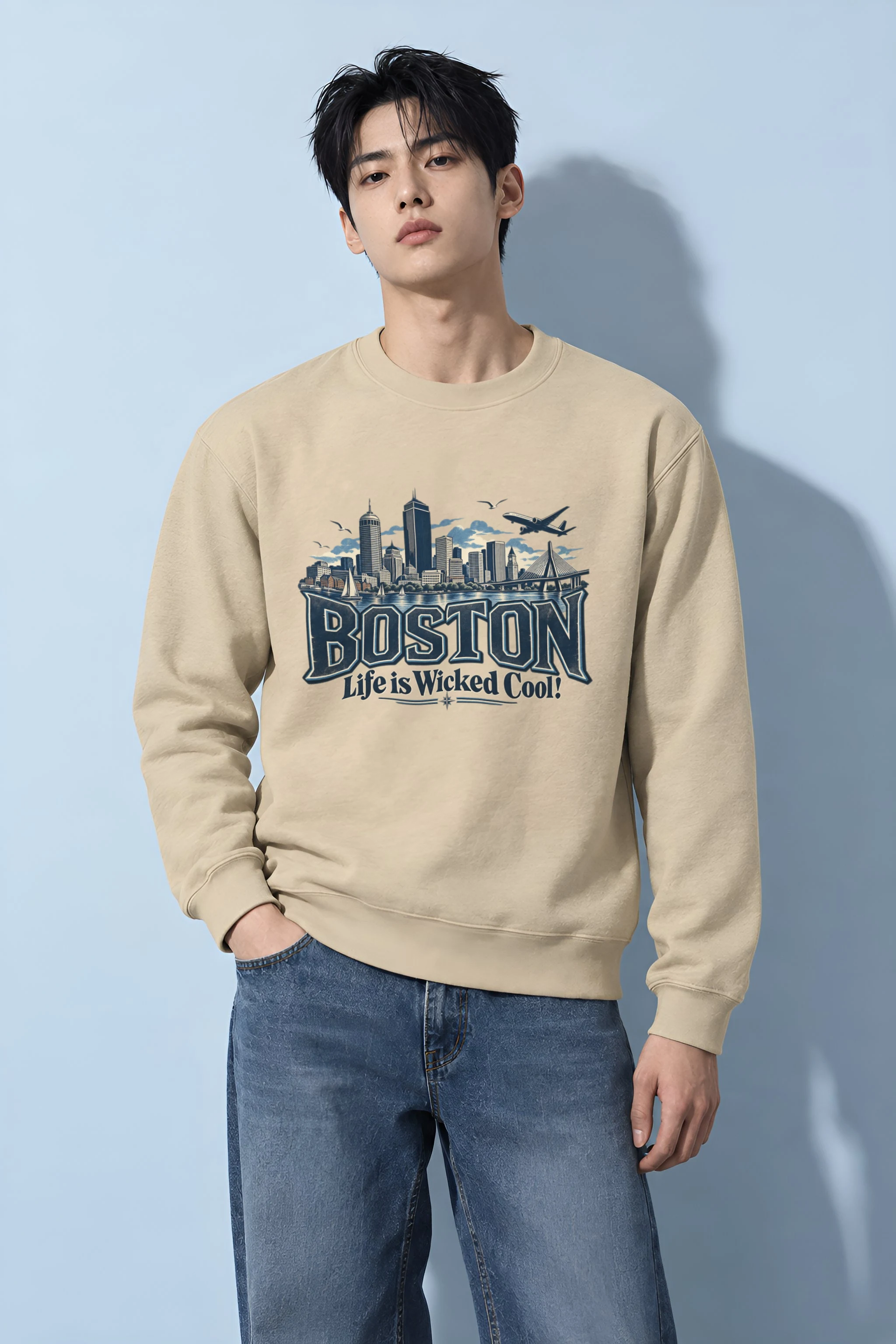 "Boston Wicked Cool" Heavy Blend Unisex Crewneck Sweatshirt