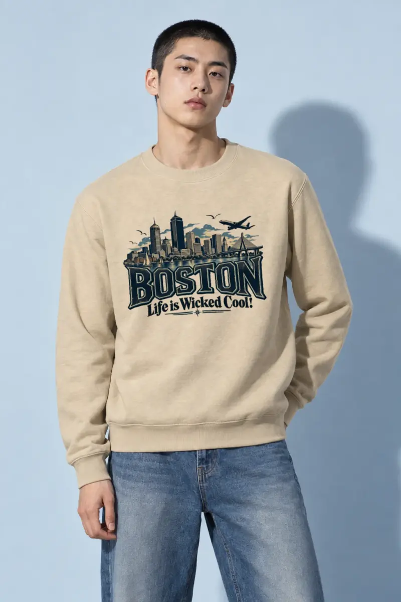 "Boston Wicked Cool" Heavy Blend Unisex Crewneck Sweatshirt | Gildan 18000
