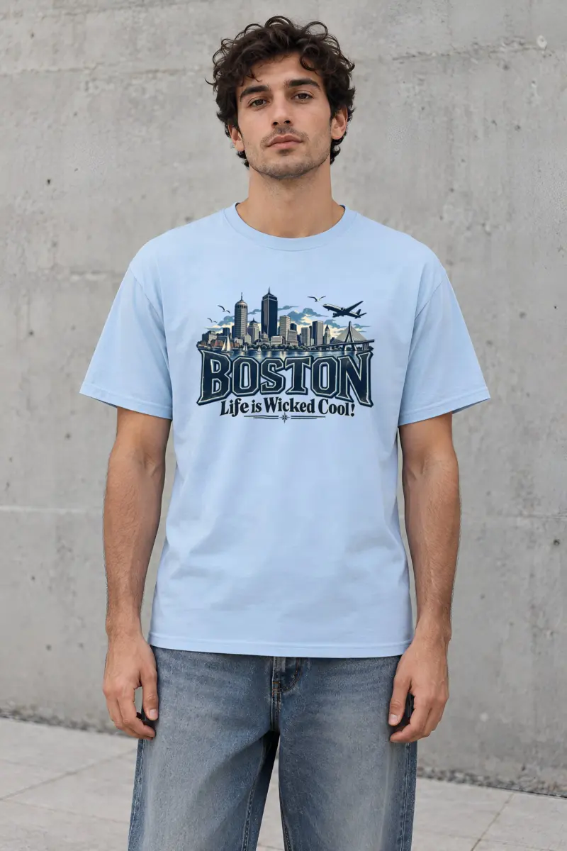 "Boston Wicked Cool" Heavyweight Unisex Crewneck T-shirt