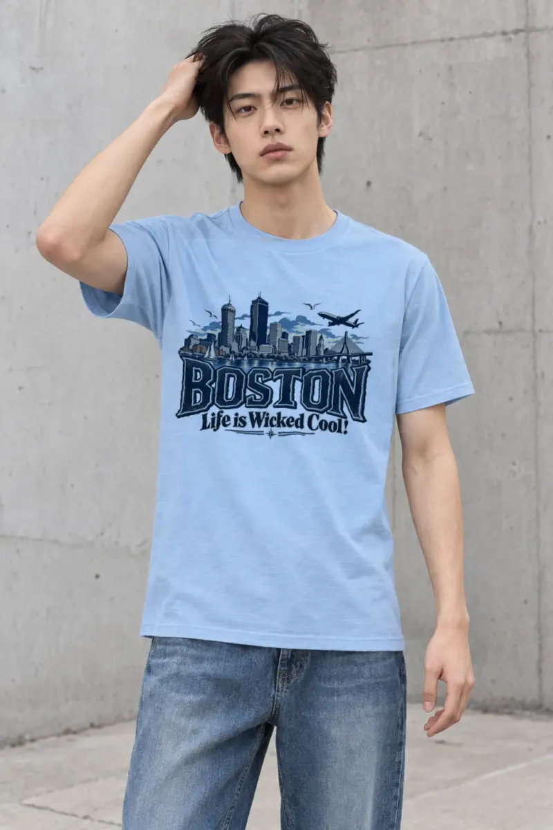 "Boston Wicked Cool" Heavyweight Unisex Crewneck T-shirt